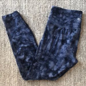 Althleta Blue Tie Dye 7/8 Salutation Leggings